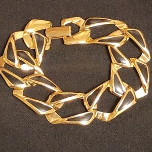Napier Gold-tone And Black Bracelet + Black And Silver-tone Napier Bracelet